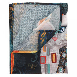 Салфетка хозяйственная 50х60см "Кошки" 2, рогожка 171г/м2, хлопок 100%, без упаковки, "Домашняя мода" (Россия)