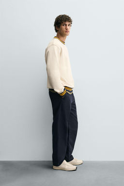 SWEATSHIRT WITH CONTRAST EMBROIDERY AND RIBBING - Zara фото 4