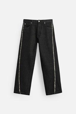 RELAXED FIT JEANS WITH FRAYED SEAMS - Zara фото 6