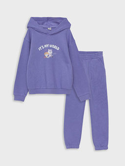 Bask?l? Uzun Kollu Erkek ?ocuk Hoodie ve E?ofman Alt?
