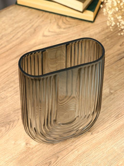 Ваза «Айрис», 23.5×17×7 см, стекло, серая