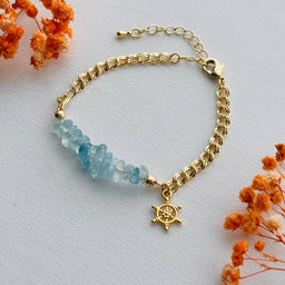 Браслет на цепочке из Аквамарина