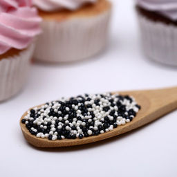 Посыпка кондитерская с мягким центром Бисер цветной серебро, черный 50 г - Кондимир фото 2