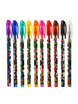 Набор гелевых ручек, 10 цветов, металлик, корпус с рисунком, в блистере на кнопке - Calligrata фото 12