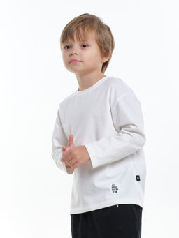 Базовый лонгслив для мальчика 22-6007 белый - Mini maxi фото 30