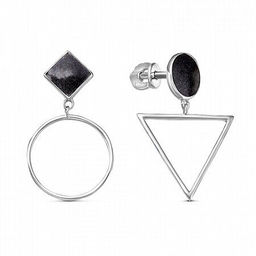Серьги из серебра без вставки, В10-0196