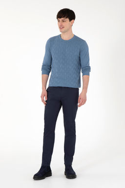 Erkek Slim Fit Lacivert Kanvas / Chino Pantolon
