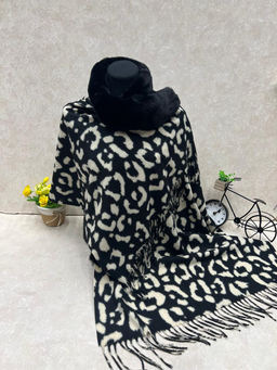 Мягкий палантин из кашемира с норвковым воротником мультицвет