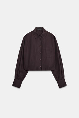 CROPPED POPLIN BALLOON SHIRT - Zara фото 6