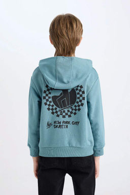 Толстовка с капюшоном и принтом для мальчиков - Defacto фото 7