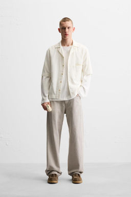 EMBROIDERED TEXTURED WEAVE SHIRT - Zara фото 9