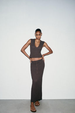 TEXTURED MIDI SKIRT - Zara фото 9