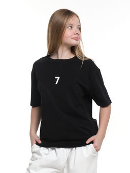 Футболка с принтом 7 22-9023 черный