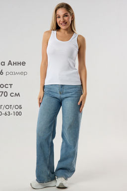 Майка базовая в рубчик белая