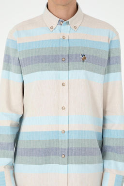 Мужская голубая рубашка с длинным рукавом - U.s. polo assn фото 6