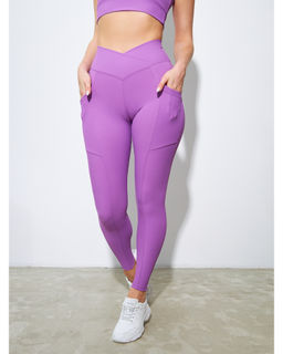 Леггинсы в рубчик PREMIUM сирень