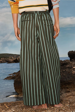 LIMITED EDITION STRIPED WIDE-LEG TROUSERS - Zara фото 4