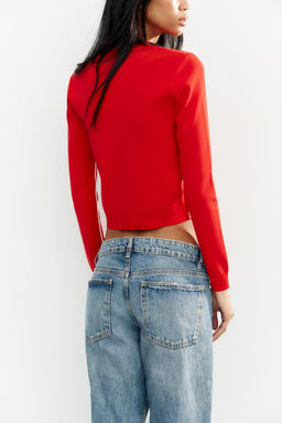 KNIT CARDIGAN WITH SIDE TRIMS - Zara фото 4