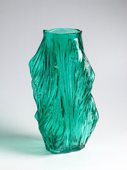 Ваза «Греверли», 31×10 см, стекло, зелёная