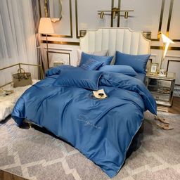 КПБ Mency однотонный с вышивкой MENO001 1.5 спальный