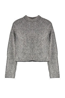 Ekru Crop Yumusak Dokulu Bisiklet Yaka Triko Kazak TWOAW25KZ00000 - Trendyolmilla фото 6