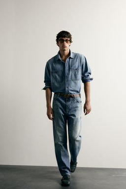 JEANS RELAXED FIT PLANCHADO / Azul - Zara фото 7