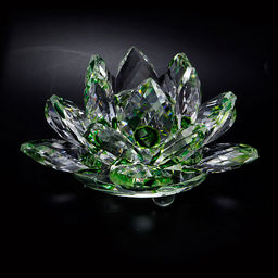 Лотос хрустальный изумрудные переливы 5см-9см
