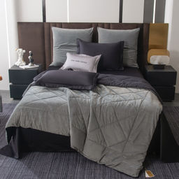 Комплект постельного белья на резинке Сатин Velvet Premium с Одеялом VPR004 180*200*25;160*200*25;140*200*25 Евро 4 Наволочки