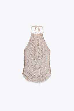 FRINGED HALTER TOP - Zara фото 5