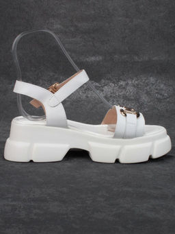 08-PEY186-1 WHITE Босоножки женские (натуральная кожа)