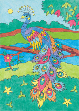 ФРЕЯ PNBK-003 Яркая птица Набор для раскрашивания по номерам карандашами 29.5 х 20.5 см 1 л  фото 3