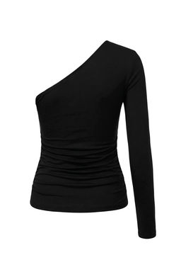 Siyah Cicek Aplikeli Tek Kol Orme Party Bluz TPRSS26BZ00009 - Trendyolmilla фото 6