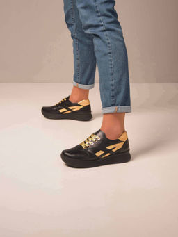 Кроссовки 132.omegabl.Черный золото R