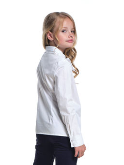 Рубашка для девочки в школу белая UD 7660 белый - Mini maxi фото 3