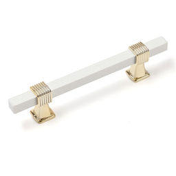 Цена за 2 шт. Ручка-скоба CAPPIO PK117, м/о 96 мм, цвет белый/золото