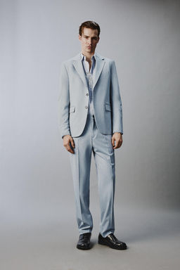 PANTAL?N TRAJE SLIM FIT / Celeste