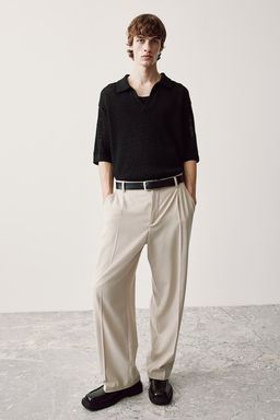 Polo en punto calado Loose Fit