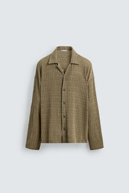 CAMISA ESTRUCTURA EFECTO ARRUGADO / Beige - Zara фото 7