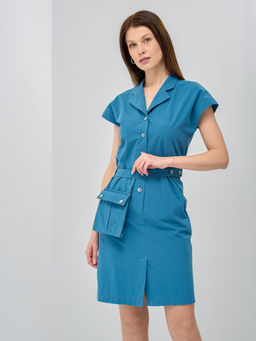 Платье с карманом на поясе OD-285-5