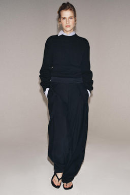ZW COLLECTION WIDE-LEG PLEATED TROUSERS - Zara фото 12
