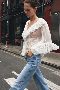 SEMI-SHEER ROMANTIC BLOUSE - Zara фото 5