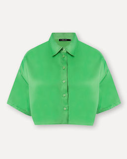 Укороченная кроп-рубашка - Incity фото 6