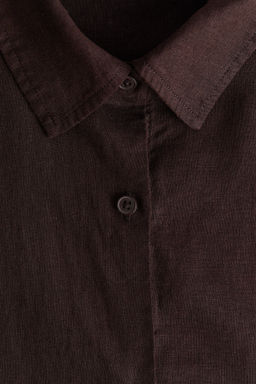 Camisa oversize en mezcla de lino - H&m фото 5