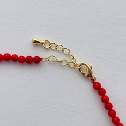 Бусы из красного Коралла со вставкой "Сердце" 43 см +