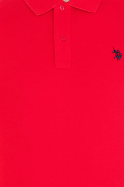 Мужская красная базовая футболка с воротником-поло - U.s. polo assn фото 6