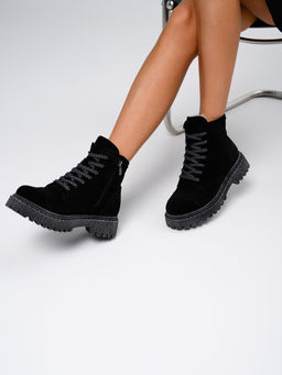 Ботинки EDART 319.22511 gr. Черный замша/шерсть