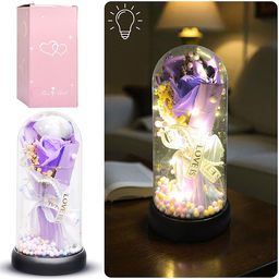 Светильник "Необыкновенная роза" в коробке (сиреневый)