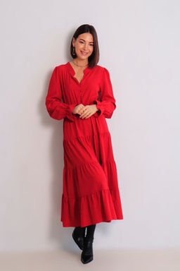 Martichelli Платье ягодное с многоярусной юбкой  фото 7