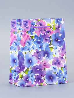 Цена за 4 шт. Пакет подарочный ламинированный Цветочный сад 11.5?14.5?6.5 см