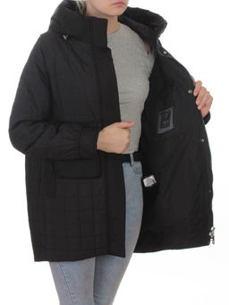 9608 BLACK Куртка стеганная демисезонная женская (100 гр. синтепон) - Fashion фото 7